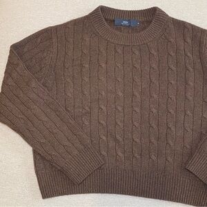 ARCH4 TINKA cable knit cashmere brown crewneck sweater italy Size medium